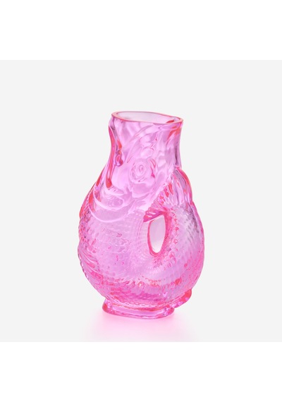 Neon Pembe Cam Vazo 11x7x16 Cm