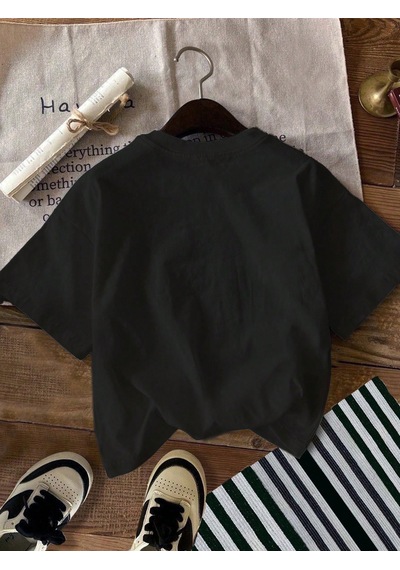 Unisex Eternal Light Baskılı Tasarım Tshirt Siyah