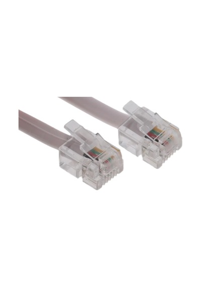 Yassı Telefon Kablosu - Rj11 - 2 Pin - 40 Metre - Gri
