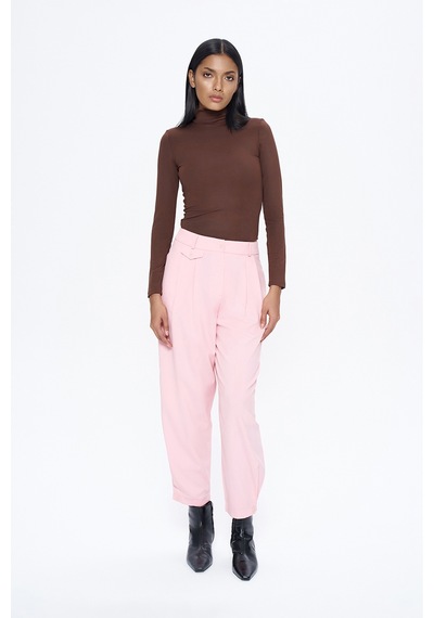 Quzu Pile Detaylı Jogger Pantolon Pembe