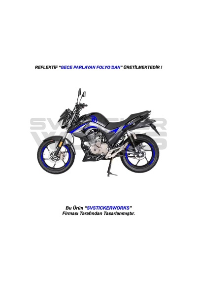 Mondial Drift L Gece Parlayan Sticker Set Paketi Jant li Mavi