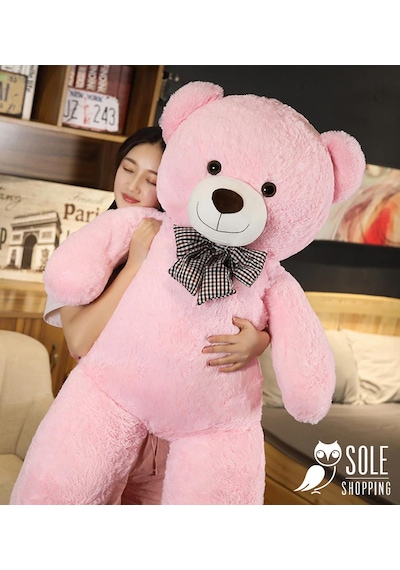 Sevgiliye Özel Hediye - 140 Cm Papyonlu Peluş Ayıcık... Bej