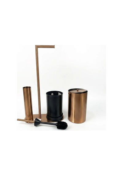 Kobos Nova Çöp Kovalı Yuvarlak Hareketli Wc Set Parlak Bakır Kbw-907rs