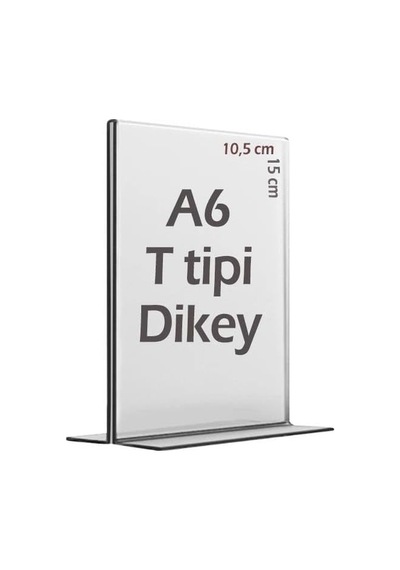 A6 T-tipi Dikey Şeffaf Föylük Menü Broşür Etiket Fotoğraflık Albüm Stand Sehpa
