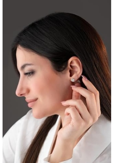 925 Ayar Gümüş Rodyumlu Minimal Zeytin Dalı Tragus Piercing Küpe Diğer