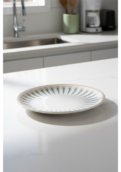 6'lı Ellips Oval Kayık Tabak 36cm Dijital Sierra Rinart Krem