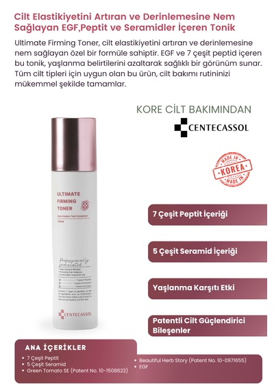 Centecassol Peptit ve Seramid Kompleksiyle ve Nemlendirici Tonik 150 ML