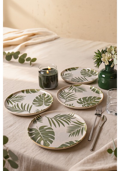 Keramika Forest Nordic Pasta Tabağı 22 Cm 4 Adet 22728 Çok Renkli