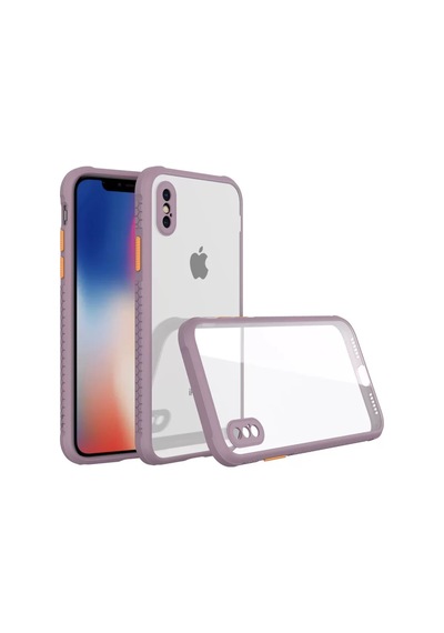 Newface Apple iPhone Uyumlu Xs Max Kılıf Miami Şeffaf Silikon - Açık Mor Diğer