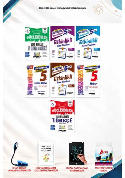 2026-2027 Ankara Yayıncılık 5. Sınıf 7 Kitap Seti - Sosyal Bilgiler Fasiküller, Türkçe Fasiküller, Türkçe Soru Bankası