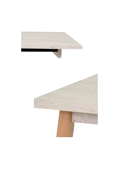 Vilinze Avanos Mdf Traverten Katlanır Ahşap Mutfak Masası - 70x80 Cm