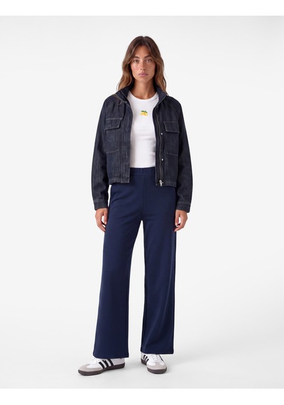 Koton Normal Bel Regular Fit Cepli Düz Geniş Paça Pantolon Lacivert 7wak40006ek