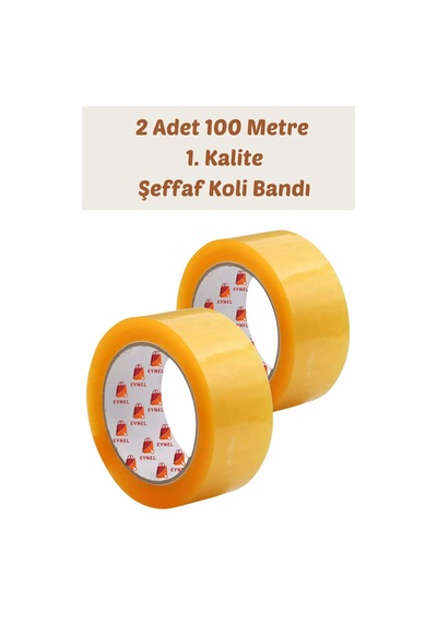 2 Adet 100 Metre Hotmelt Koli Bandı 1. Kalite Şeffaf Renkli, Güçlü Yapışkan, Kağıda Yapışır 2