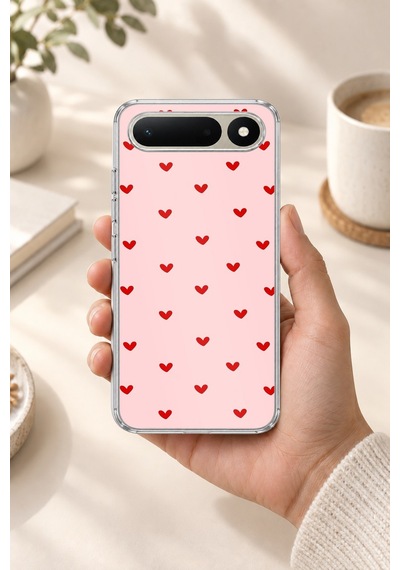 Tecno Spark 50 5g Uyumlu Kırmızı Minik Kalpler Baskılı Silikon Kılıf