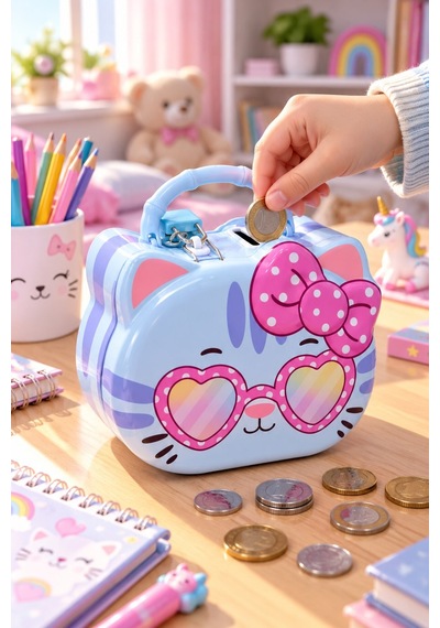Çocuklar İçin Sevimli Kumbara 9x15 Cm Kedi Unicorn Figürlü Para Biriktirme Kumbarası