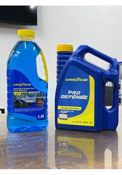Ultra Pro Defense Goodyear 2025 Üretim Antifriz -56 3l Ve Antifrizli Cam Suyu -22 1.8l Hazır Kırmızı