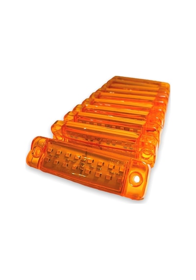 Ahmet Otomotiv 10 Adet Çift Sıra Parmak Led Sarı Renk 10cm 16 Led