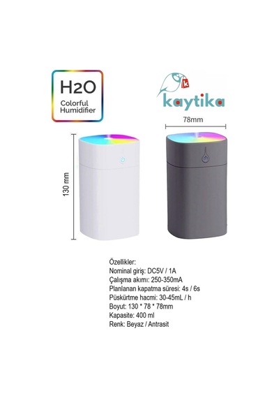 Kaytika H2O Ultrasonik Hava Nemlendirici Buhar Makinesi +  Koku