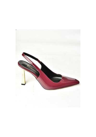 Fox Shoess752074608 Bordo Rugan Kalın Topuklu Kadın Ayakkabı Bordo