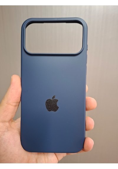Apple Uyumlu iPhone 17 Pro Max Logolu İçi Kadife Silikon Lansman Kılıf Lacivert
