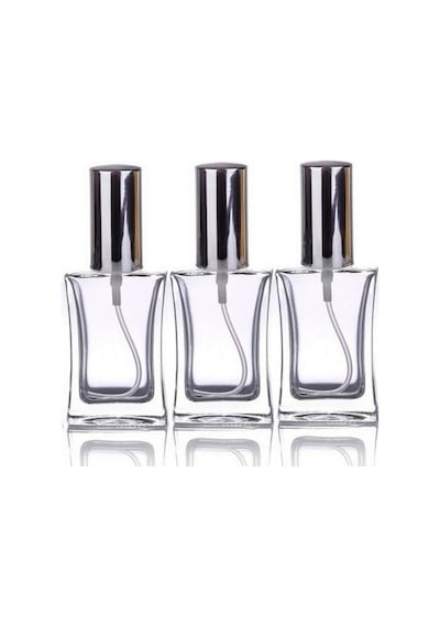Hyd Cam Yeniden Doldurulabilir Sprey 3 Kolonya Parfüm Şişesi 50 Ml - Boş Şişe 3 Adet Tek Renk