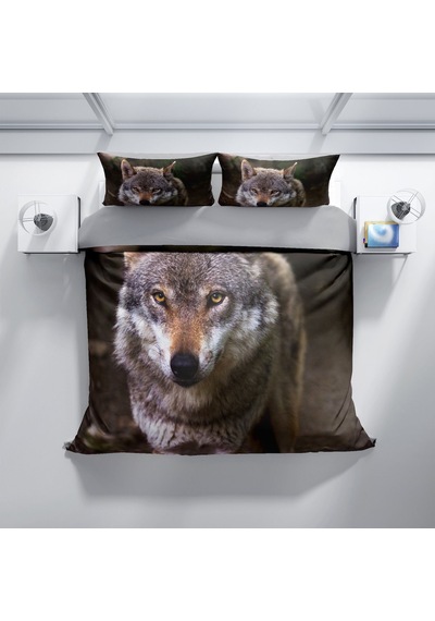 Cattleya Wolfeyes 3D Pamuk Saten Çift Kişilik Nevresim Takımı Çok Renkli
