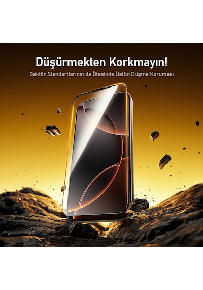 Aohi The Future Apple Uyumlu   iPhone 17 Pro Max Ekran Koruyucu, Tam Kaplayan Kırılmaz Temperli Camlı Koruma