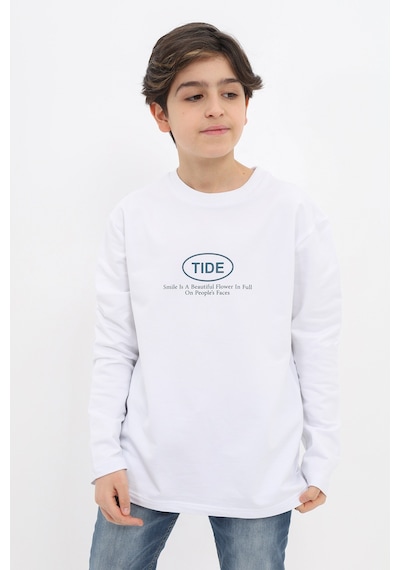 Toontoy Kids Toontoy Erkek Çocuk Baskılı Sweatshirt Beyaz