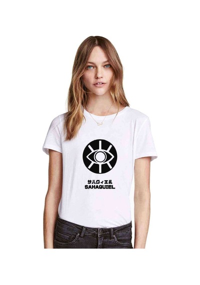 Evangelion Sahaquıel Baskılı Beyaz Kadın Tshirt