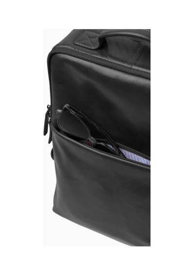Ryoko Soho Urbanist Slim Full Grain Deri Unisex Sırt Çantası Siyah 2