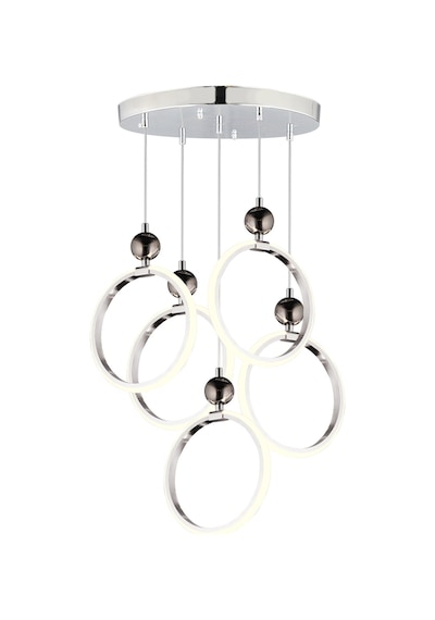 Ld 073 5 Model Krom 3 Renkli Salon Ve Oturma Odası İçin İdeal Alüminyum Avize, 35x70 Krom