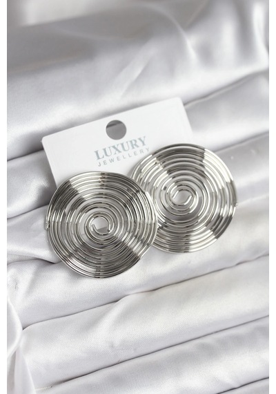 Mey İthalat Pirinç Gümüş Renk Circle Model Kadın Küpe 66267046