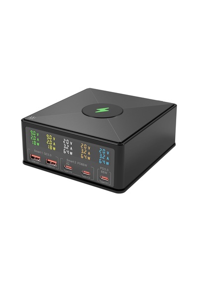 Usb Şarj İstasyonu Çoklu Bağlantı Noktası: Masaüstü 160w Güç Hızlı Şarj Hub Duvar Bloğu Pd 3.0 - Kablosuz