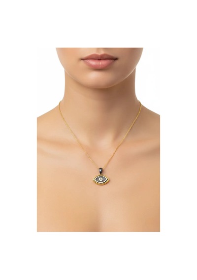 G&a Jewels - Derin Bakış - 925 Ayar Oksitli Yaldız Altın Kaplama Gümüş Kolye Altın - Gümüş 40+5 Cm G&a Jewels - Derin Bakış - 925 Ayar Oksitli Yaldız Altın Kaplama Gümüş Kolye Altın - Gümüş 40+5 Cm