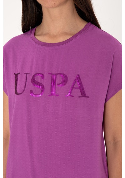 U.S. Polo Assn. Kadın Menekşe Bisiklet Yaka Tişört 50300777-VR037