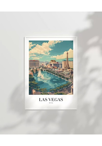 Çerçevesiz Poster Bellagio & Paris View