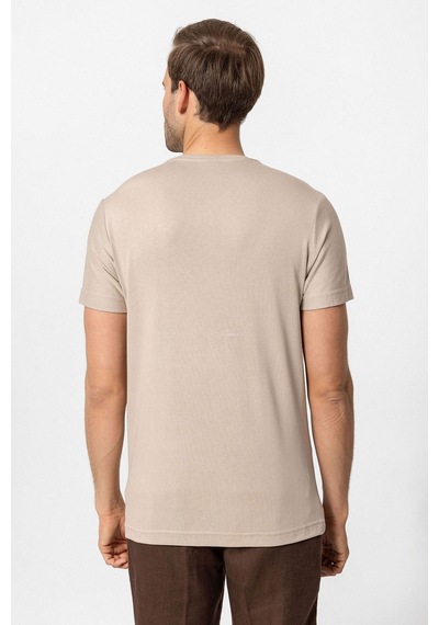 Antioch Basic V Yaka Erkek T-shirt Açık Bej