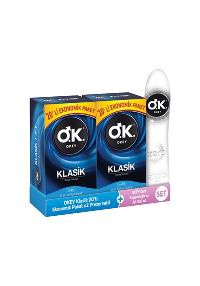 Okey Klasik 40'lı Prezervatif&Okey Zero Kayganlaştırıcı Jel 100ml