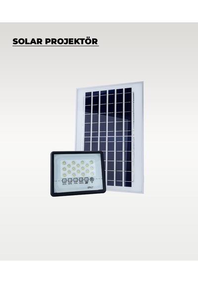 60w Solar Projektör Ip67 Beyaz Işık Su Geçirmez - Dış Mekan 1 ADET