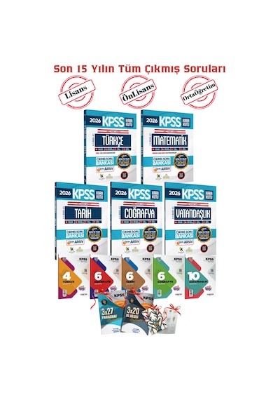 2026 Kpss Lisans Önlisans Ortaöğretim Son 15 Yılın Konu Konu Tüm Çıkmış Soruları Ve 7li Branş Deneme