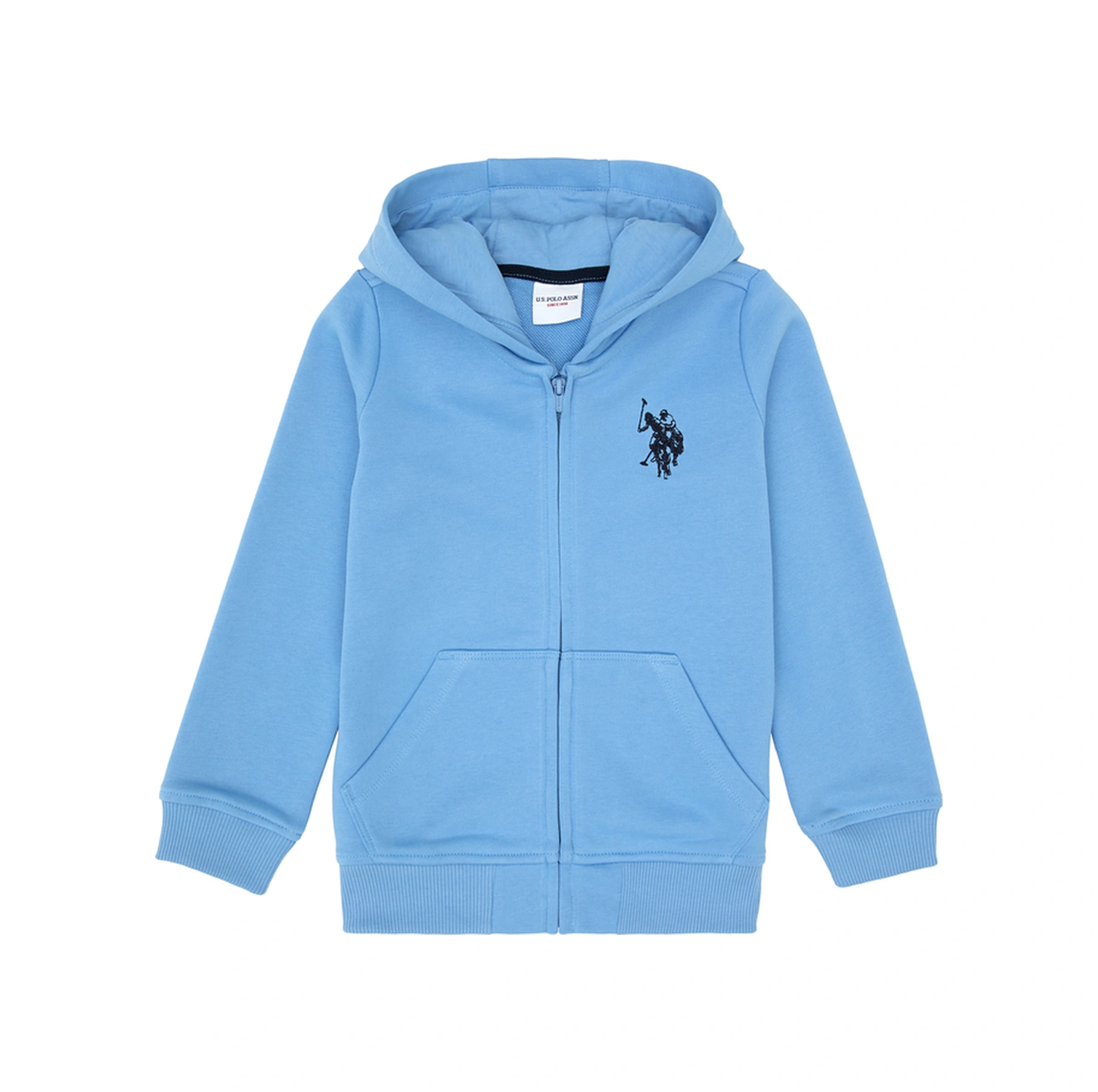 U.S. Polo Assn. Erkek Çocuk Açık Mavi Fermuarlı Kapüşonlu Sweatshirt 50316706-VR003