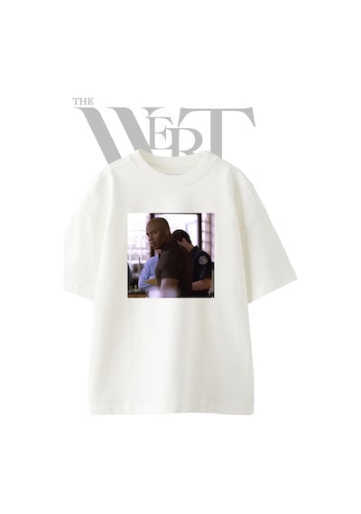 Thewert Taye Diggs Tasarım Baskılı Ünisex Beyaz Oversize T-shirt