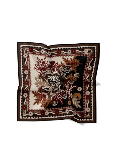 Levidor Royal Eşarp Etnik Desen Acı Kahve Acı Kahve