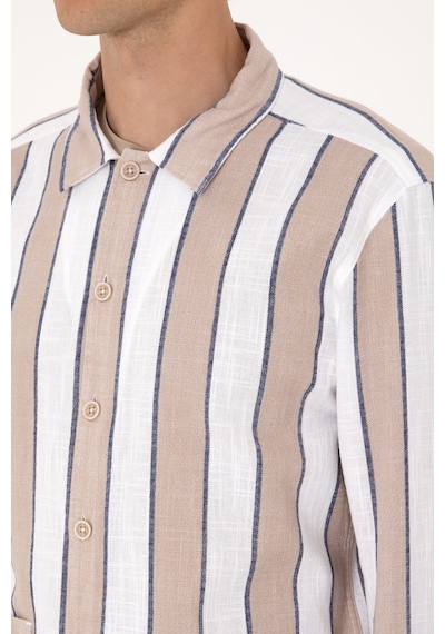U.s. Polo Assn. Erkek Taş Gömlek Desenli 50299606-vr049 Taş Rengi