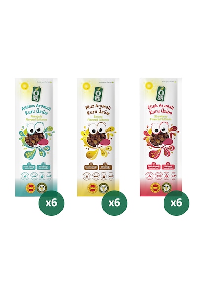Aromalı Üzüm Seti 18x30g Ananas, Muz Ve Çilek Aromalı 530 G