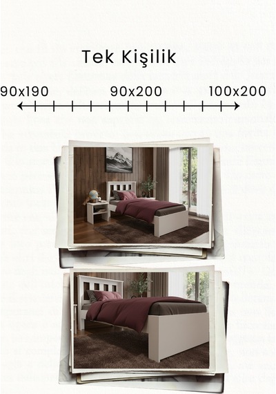 Stark Tek Kişilik Mdf Karyola Ve 2 Komodinli Set