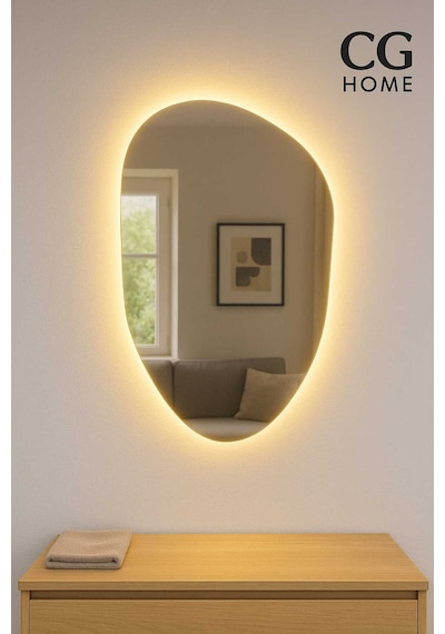 Ant Home Luna Ledli Ayna, Ledli Ayna, Konsol Aynası, Dresuar Aynası, Banyo Aynası Günışığı