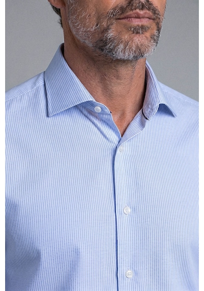 Xint Bisse Mavi Regular Fit Pamuk Cepsiz Uzun İtalyan Yaka Gömlek Bsgmczg25551 D35
