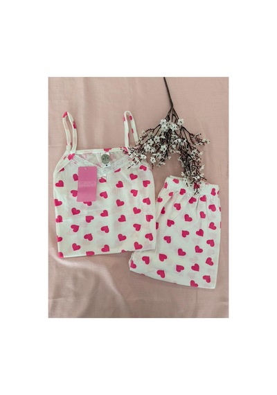 Mh Moony Homewears Pembe Kalp Askılı Şortlu Yazlık Pijama Takımı Çok Renkli Pembe Mh Moony Homewears Pembe Kalp Askılı Şortlu Yazlık Pijama Takımı Çok Renkli Pembe
