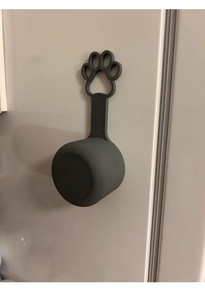 Gees Global 3d Baskı Pati Saplı Mama Kabı Köpek Maması Ölçü Kepçesi Duvara Asılabilir Mama Kepçesi Gri Gbzs